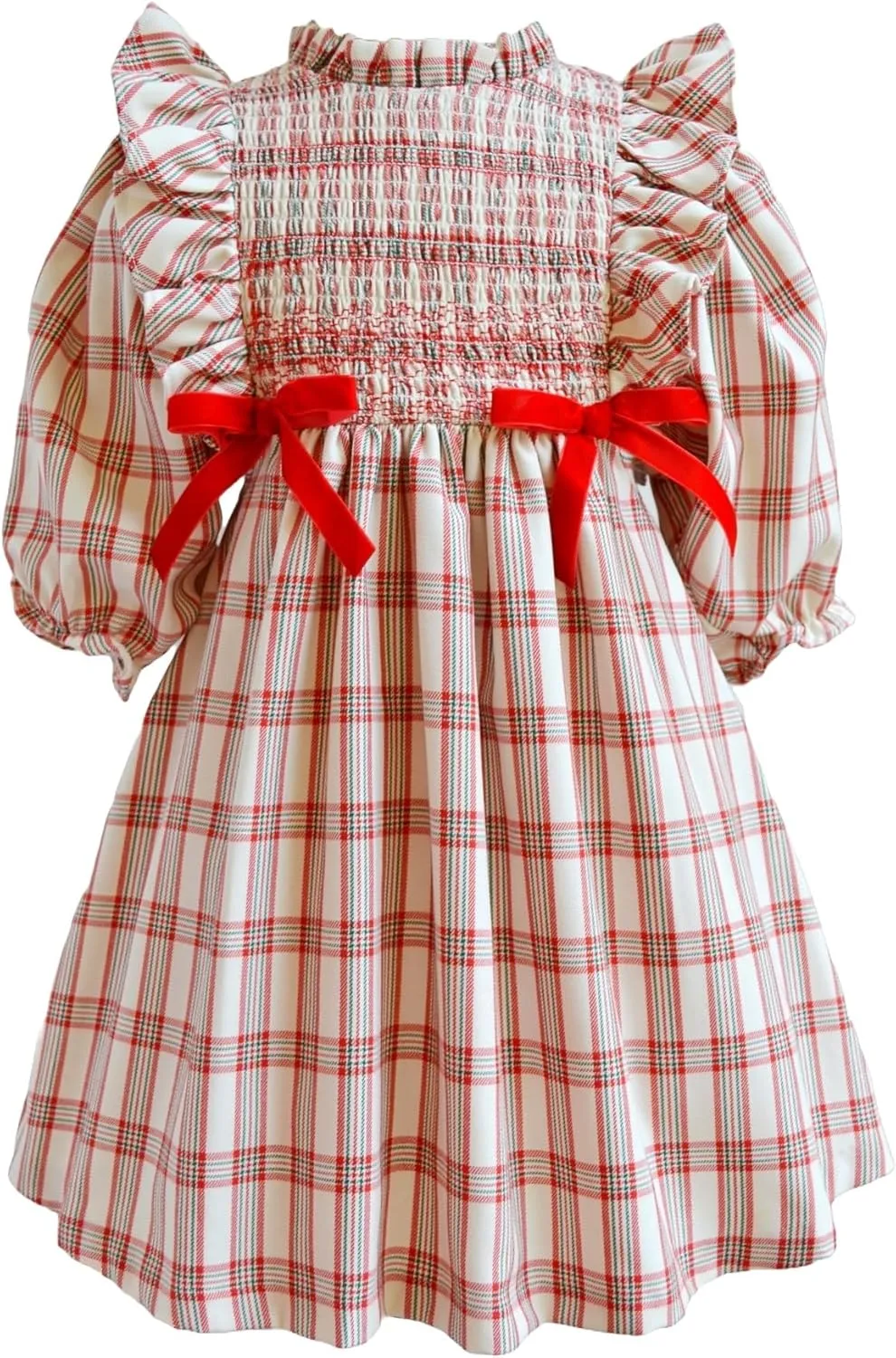 Bonnie Jean Girls 3M-6X Smocked Pinafore Ruffle Woven Dress