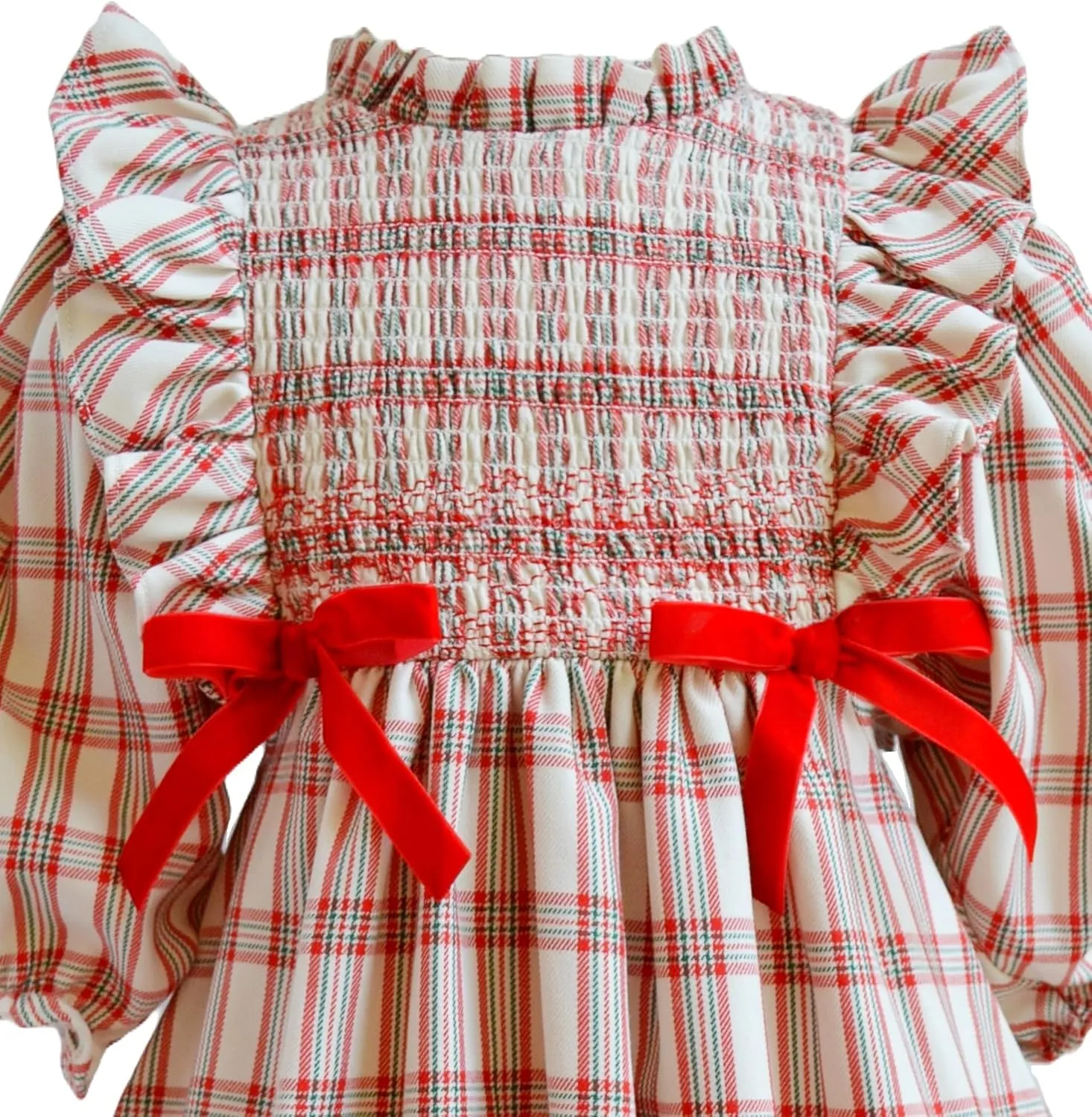 Bonnie Jean Girls 3M-6X Smocked Pinafore Ruffle Woven Dress