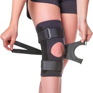 BraceAbility J Patella Knee Brace - Lateral Patellar Stabilizer with Medial and J-Lat Support Straps for Dislocation, Subluxation, Patellofemoral Pain, Left or Right Kneecap Tracking (M)