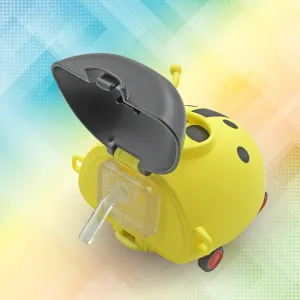 Bug-Shaped Kids Water Bottle with Wheels, Straw & Strap – 1L