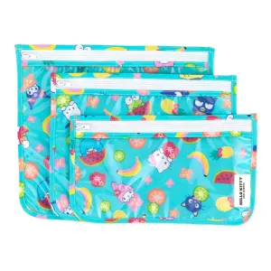 Bumkins Travel Bag, Toiletry, TSA Approved Pouch, Zip Bag, Quart Size Airline Compliant, Clear-Sided, Baby, Diaper Bag Organization, Makeup, Accessories, Packing, Set of 3 Sizes, Hello Kitty