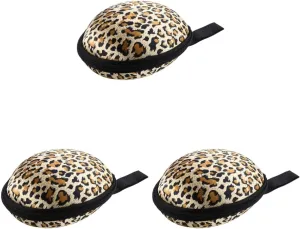 Cabilock 3pcs Invisible Bra Storage Case Silicone Travel Case for Women Bra Bag Zipper Small Leopard Print