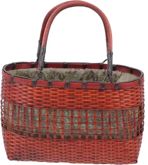 Cabilock Woven Zen Style Handbag Natural Storage Basket for Musical Instruments Books Lightweight Home Organizer with Cloth Lining Decorative Flower Basket for Fruits Snacks