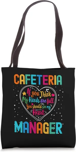 Cafeteria Manager Appreciation Week Back to School Heart Tote Bag