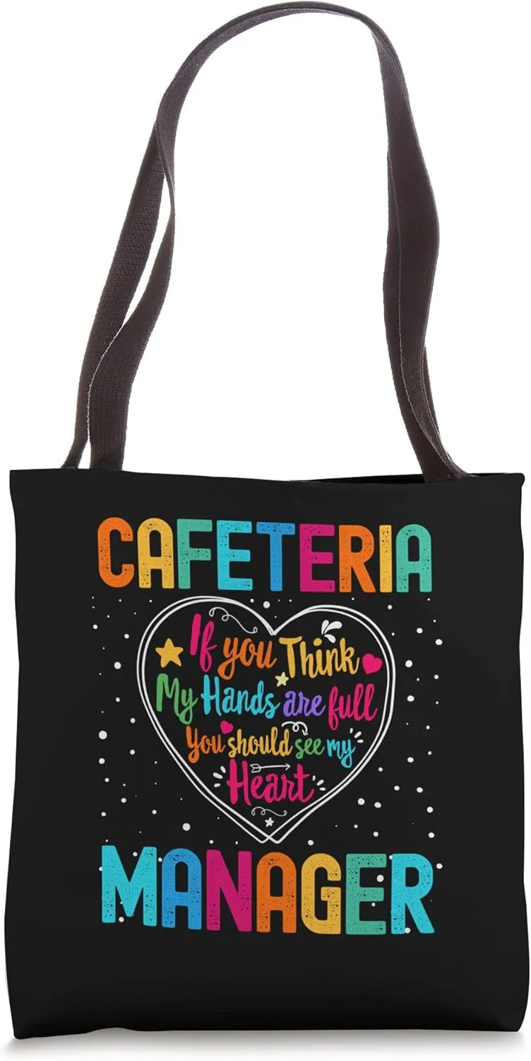 Cafeteria Manager Appreciation Week Back to School Heart Tote Bag