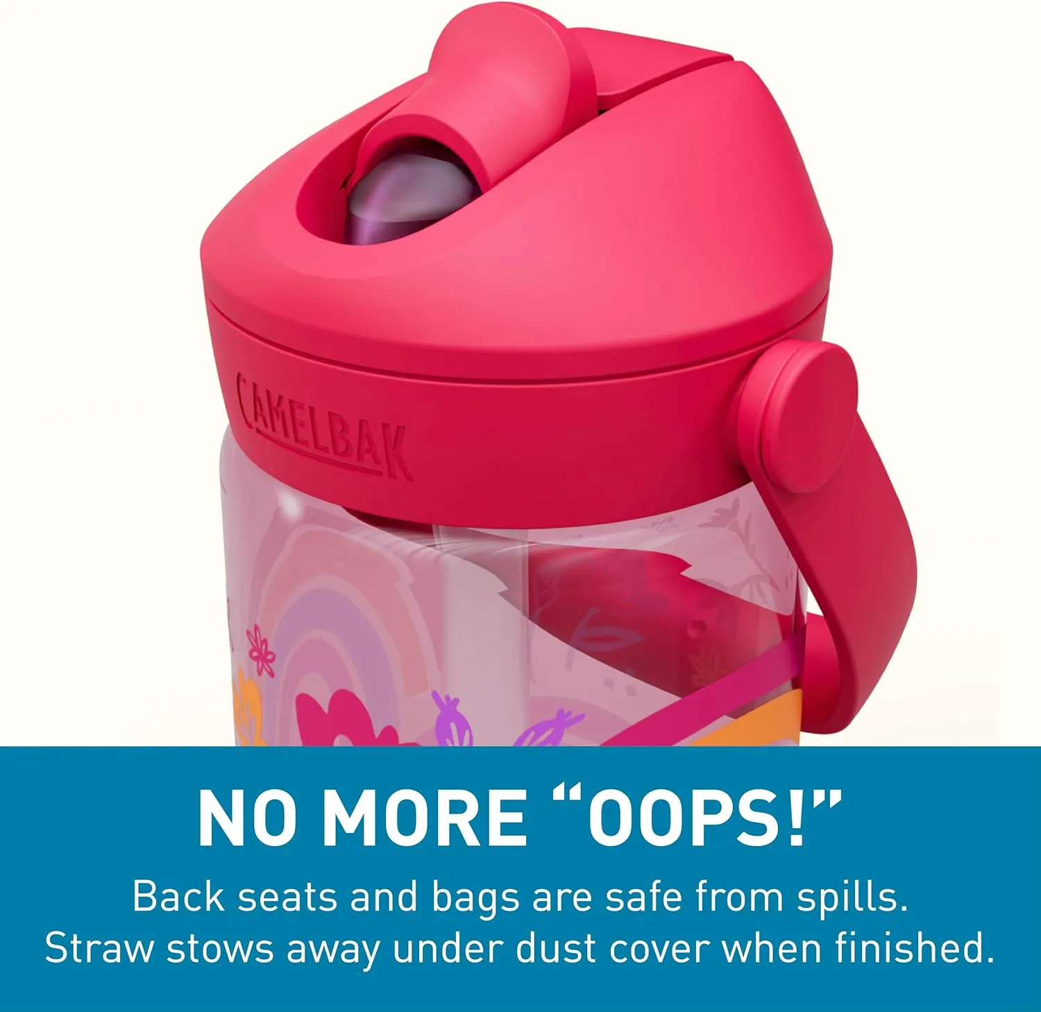 CamelBak Thrive Flip Straw Kids Bite Valve Tritan Renew Water Bottle 14oz