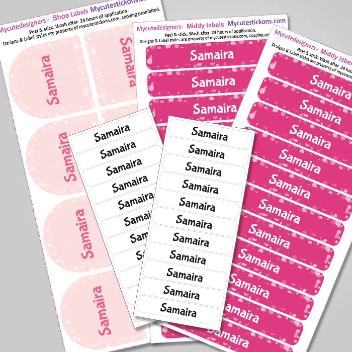 Camping Labels Value Pack | Pink Confetti