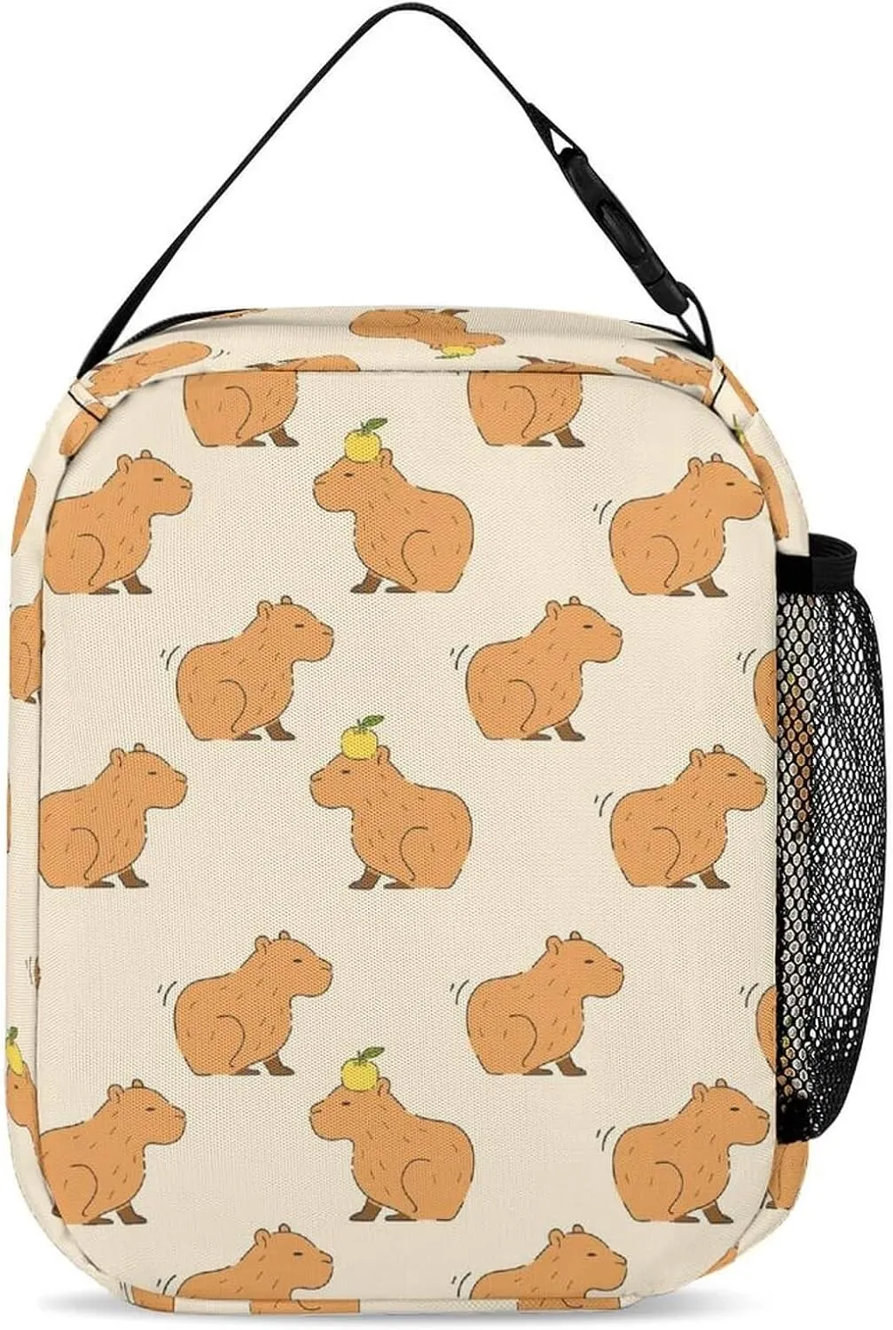 Capybara Backpack with Lunch Box & Pencil Case, 16 Inch Cute Capybara Themed Bookbag, Adjustable Lightweight Large Capacity, Colorful Capybara Backpack Set for Kids Girls Boys School