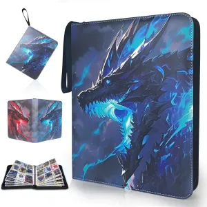 Card Binder 9 Pocket with 50 Removable Sleeves, Collectible Trading Card Albums, 900 Pockets Card Holder Zippered Storage Album for Trading Cards, Sports, and Game Cards (Black-2)
