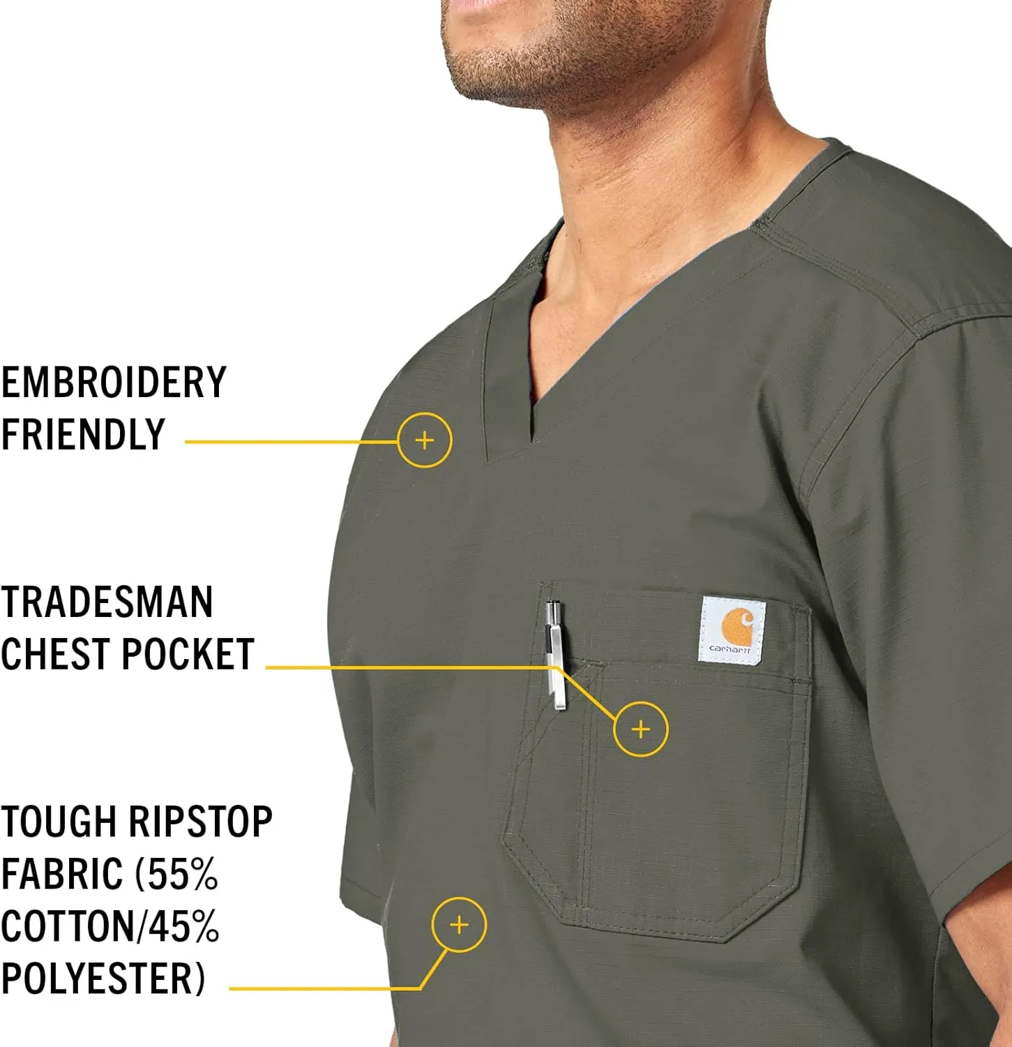 Carhartt Men's Ripstop Men's Utility Scrub Top