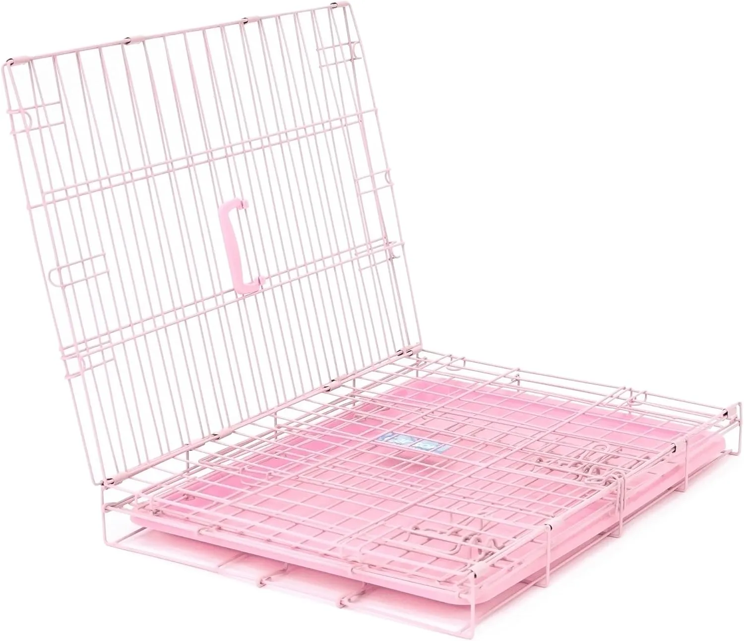 Carlson Pink Secure and Compact Single Door Metal Dog Crate, Small