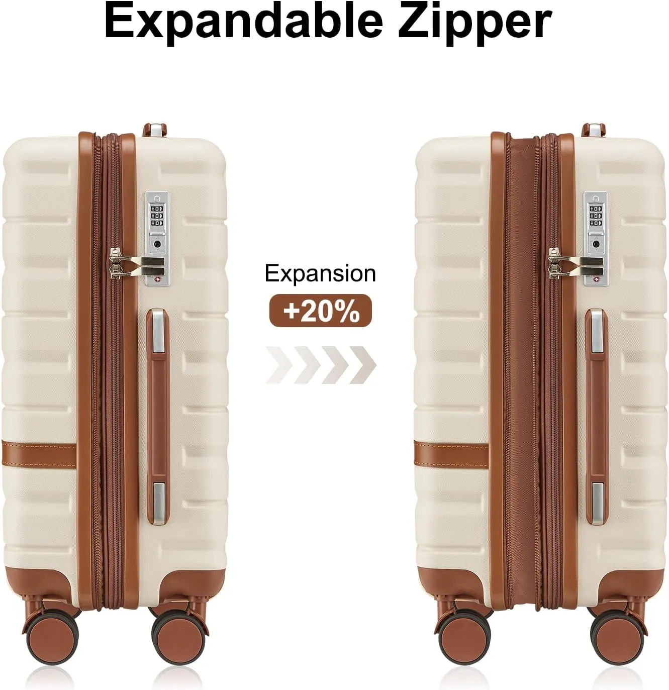 Carry On Luggage Set 22x14x9 Airline Approved， Expandable Hard Shell Suitcase with Spinner Wheels TSA Lock，3 Piece Lightweight Travel Luggage (Black)