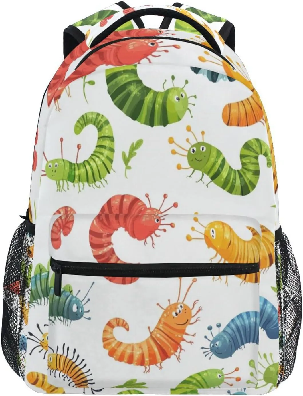 Cartoon Colorful Caterpillars Boys Girls Kids School Backpacks Bookbag, School Bag Travel Backpack Daypack