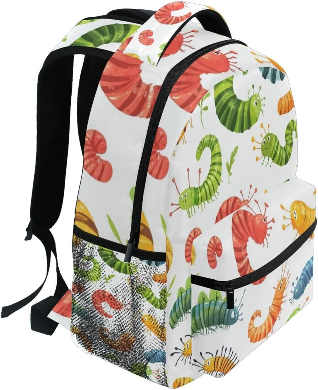 Cartoon Colorful Caterpillars Boys Girls Kids School Backpacks Bookbag, School Bag Travel Backpack Daypack