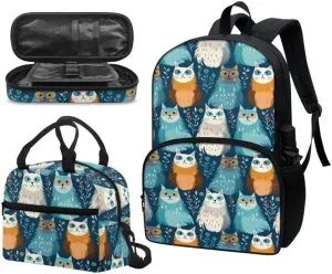 Cartoon Floral Cat Preschool Backpack Kindergarten Elementary School Toddler Colorful Kitten Cats Backpacks With Lunch Bag Pencil Case Set for Boys and Girls