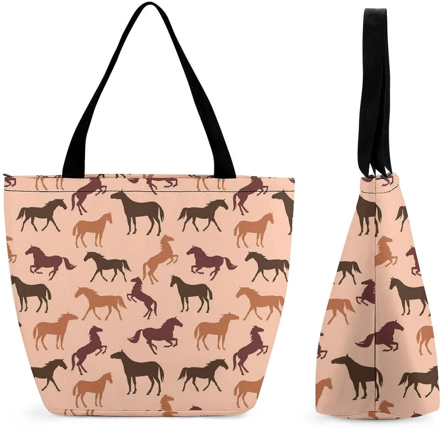 Cartoon with Bacon And Eggs Women's Tote Bag Reusable Handbag for Shopping Work Travel Big Capacity