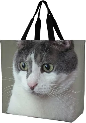 Cat Glare Tote Bag for Women, Large Capacity Shoulder Bag, Lightweight Utility Grocery Handbag for Shopping, Fashion Leisure Travel Beach Bag Tote Purse for Work Gym