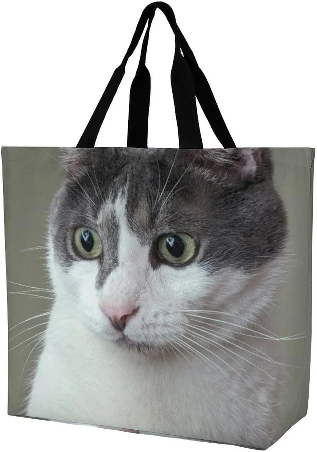 Cat Glare Tote Bag for Women, Large Capacity Shoulder Bag, Lightweight Utility Grocery Handbag for Shopping, Fashion Leisure Travel Beach Bag Tote Purse for Work Gym