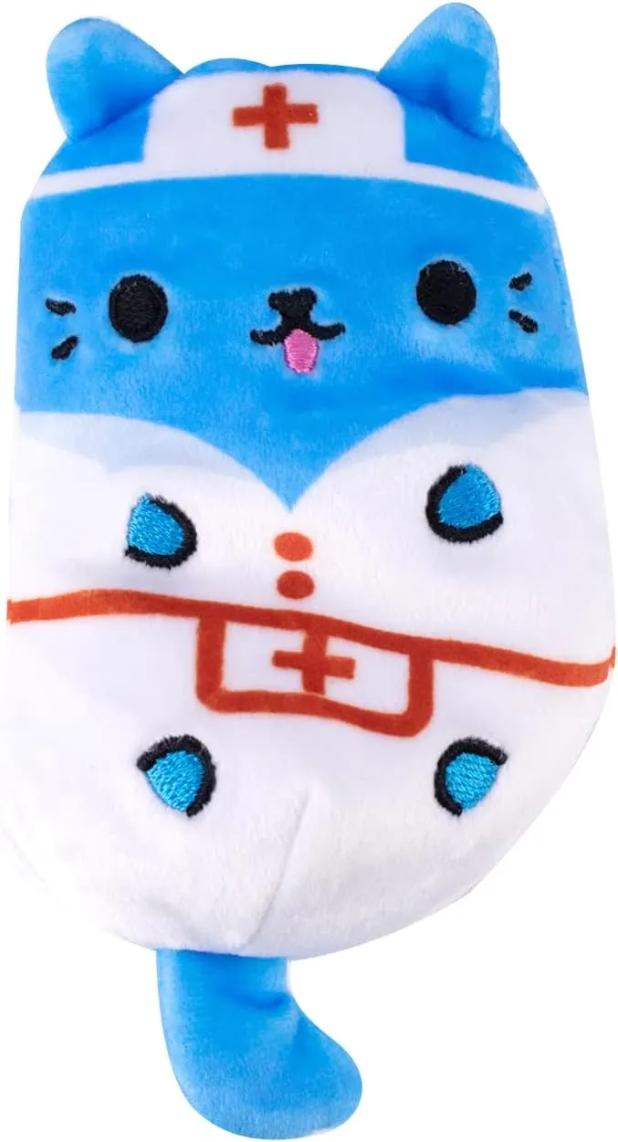 Cats vs Pickles: Pawberry Purr-fait & Nurse Cat 2-Pack - 4" Squishy Bean Plush Toy - Fidget & Sensory Fun for Kids!