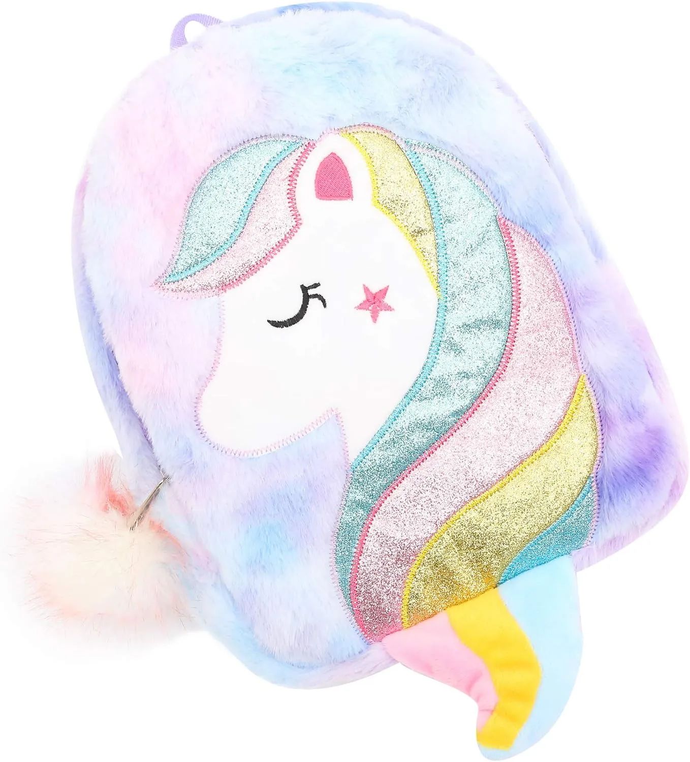 CBOALOGR Cute Plush Unicorn Toddler Small Backpack Little Plush Bookbag for Girls 3 to 6 years old