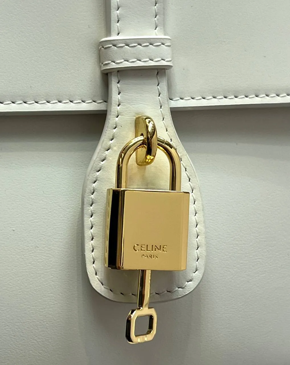 CELINE MEDIUM TABOU IN SMOOTH White Calfskin