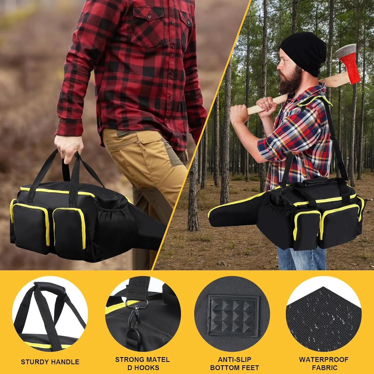 Chainsaw Carrying Case, Chainsaw Storage Bag Compatible with Stihl, Husqvarna, DEWALT, EGO, & Greenworks 10 & 12 Inch Cordless Chainsaws & All Accessories