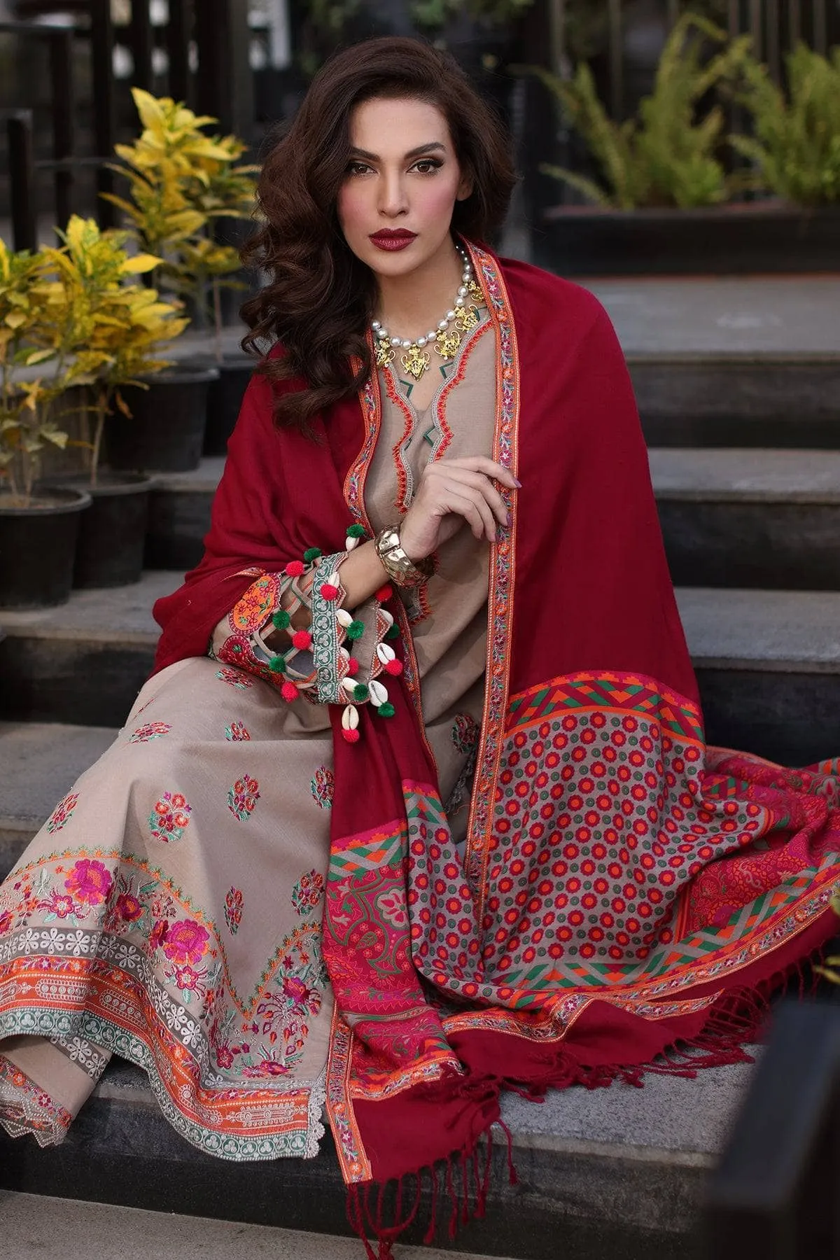 Charizma Naranji Winter/Khaddar Woolen Shawl