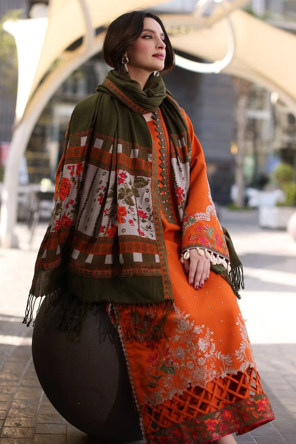 Charizma Naranji Winter/Khaddar Woolen Shawl