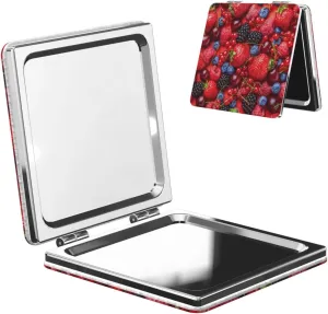 Cherry Strawberry Blueberry Women Small Makeup Mirror Portable Pocket Cosmetic Mirror for Travel