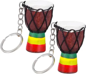 CHILDWEET 2Pcs Drum Key Ring Decoration Retro Drum Pendant for Bag Hanging Unique Music Instrument Ornament for Handbag Purse Present for Parties and Celebrations
