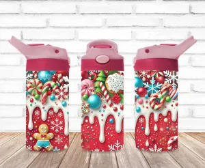 Christmas Santa Tumbler, Christmas Tree, Kids Water Bottle, Kids FlipTop Cup, Kids Sippy Cup, Back To School Cup, HOT SELLER!