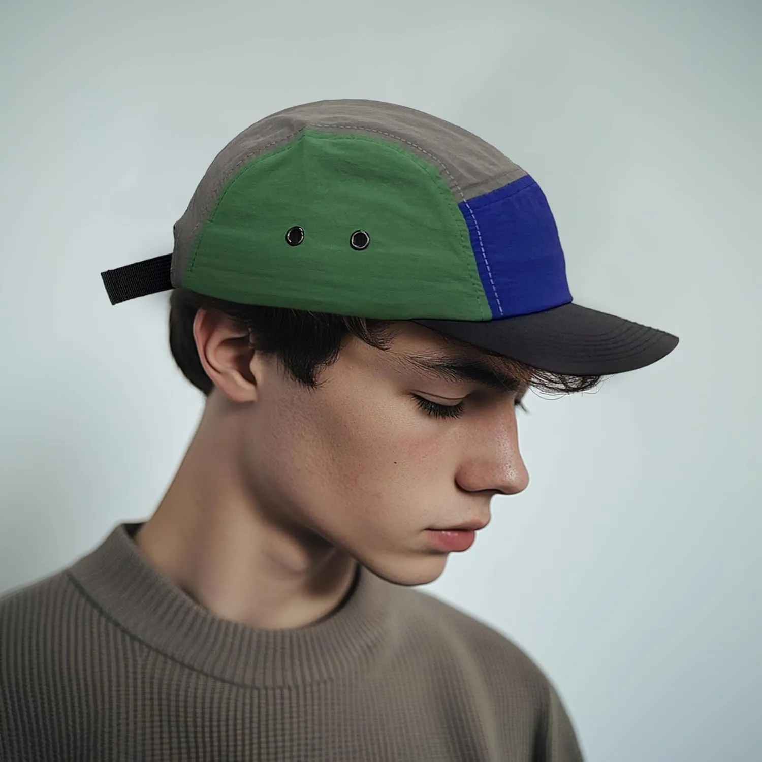CLAPE 5 Panel Hat for Men, Curved Brim UPF50  Sun Hats Quick Dry Outdoor Sports Running Hat Baseball Cap