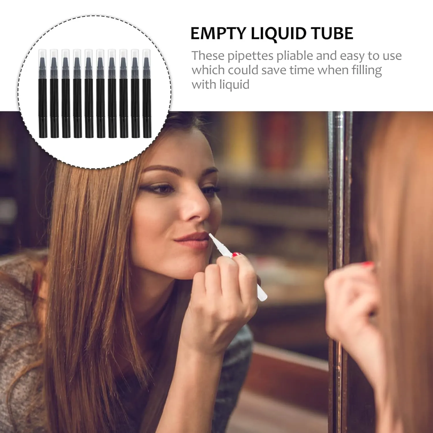 Clear Gloss Lip Gloss 10pcs Transparent Pens Empty Nail Oil Pen Brush Cosmetic Lip Gloss Container Applicator Eyelash Growth Liquid Tube for Beauty Supplies 3ml Color 5 Eyelash Container