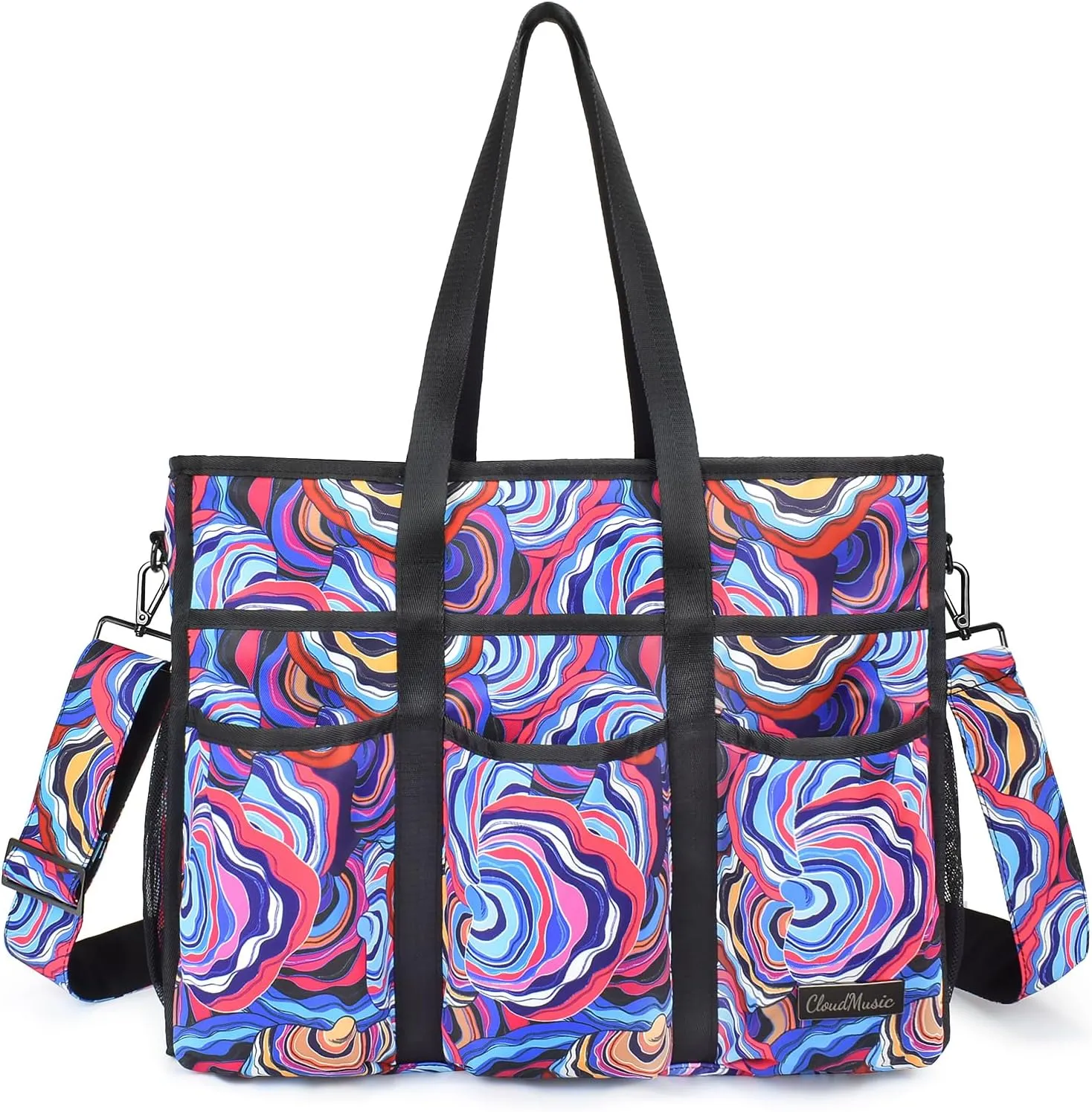 CLOUDMUSIC Large Tote Bag For Women Travel Nurse Teacher Work Waterpoof With Zipper Utility Everything Bags