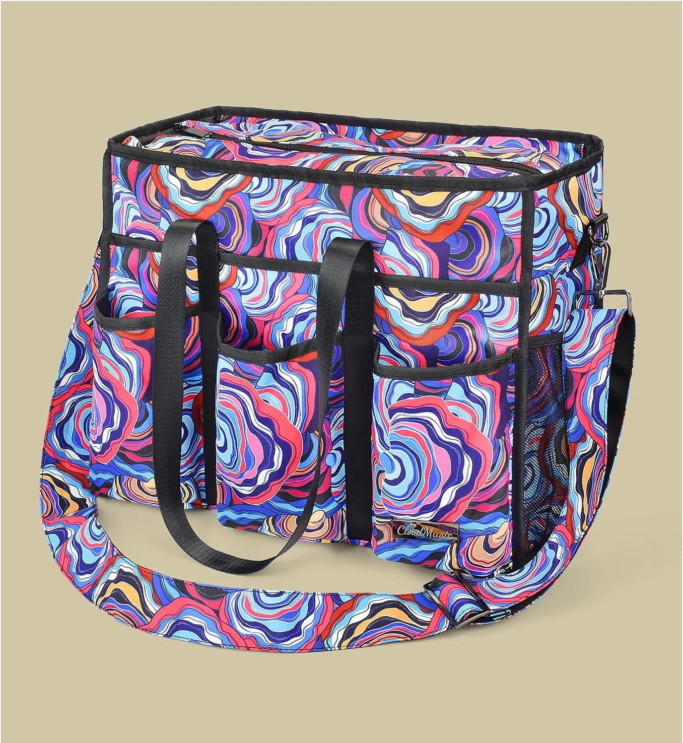 CLOUDMUSIC Large Tote Bag For Women Travel Nurse Teacher Work Waterpoof With Zipper Utility Everything Bags