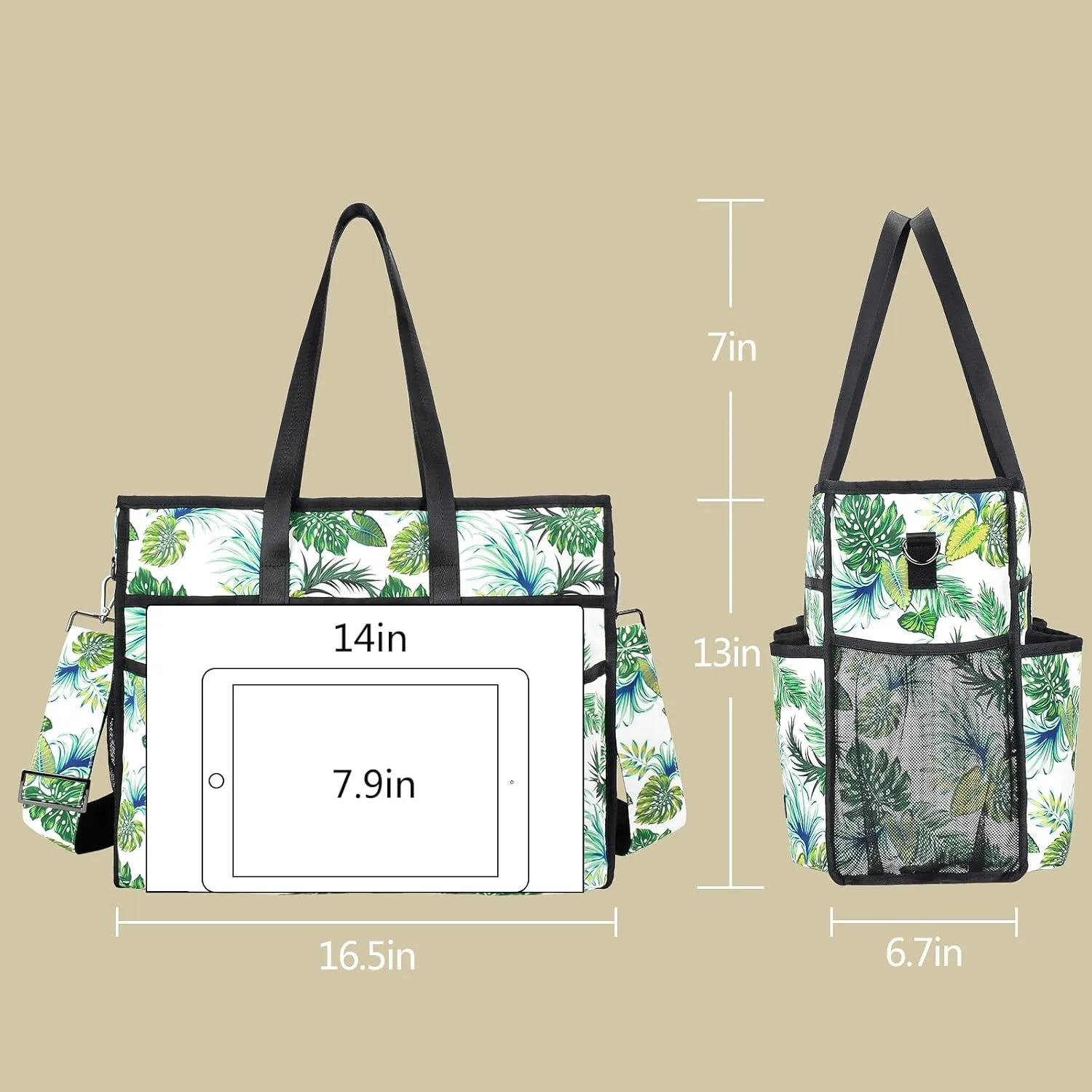 CLOUDMUSIC Large Tote Bag For Women Travel Nurse Teacher Work Waterpoof With Zipper Utility Everything Bags