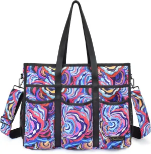 CLOUDMUSIC Large Tote Bag For Women Travel Nurse Teacher Work Waterpoof With Zipper Utility Everything Bags