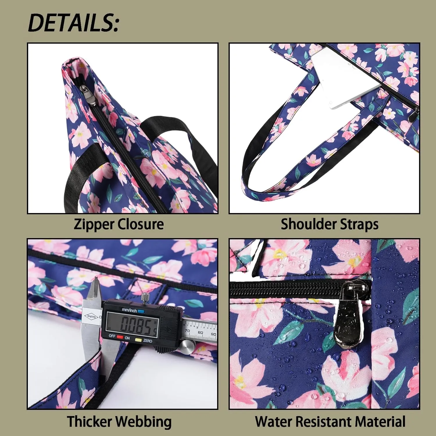 CLOUDMUSIC Shoulder Tote Bag For Nurses Teachers Work Gym Travel Beach Women With Large Capacity Waterproof