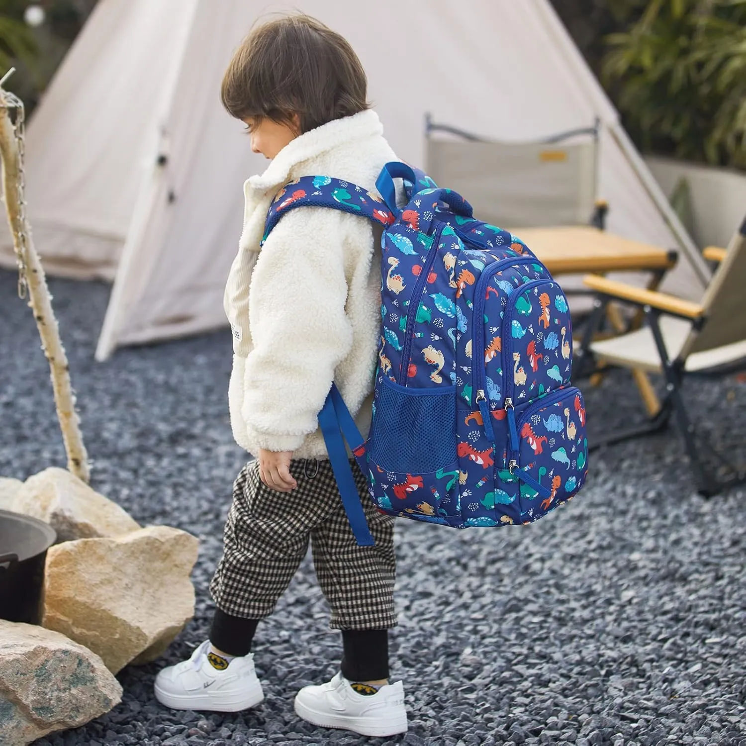 CLUCI Kids Backpack for Boys Bookbags Preschool Toddler Daycare School Bag Elementary Kindergarten Lightweight Waterproof Bluey Backpack Dinosaurs
