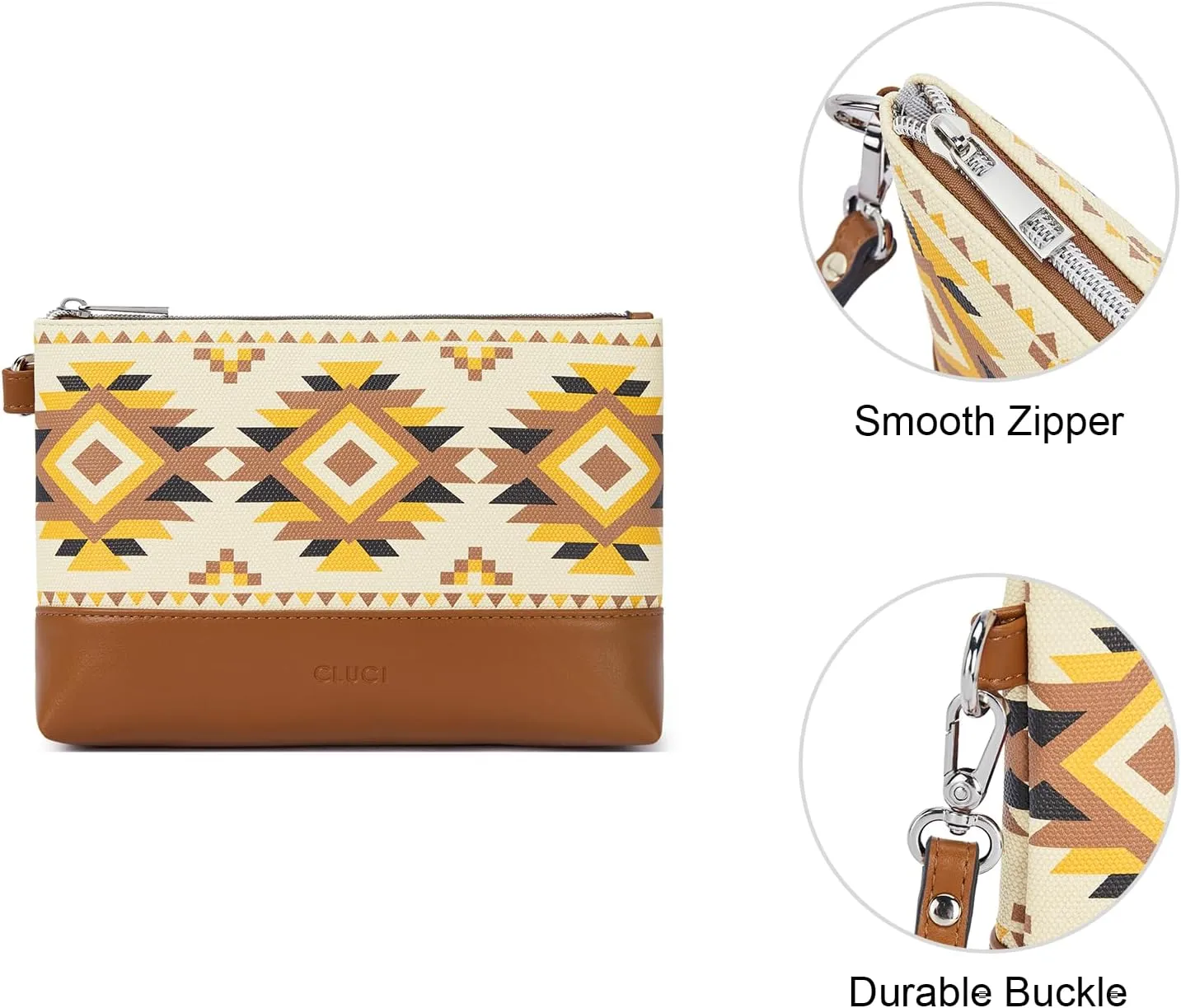 CLUCI Wristlet Wallet for Women Large Capacity Leather Clutch Purse Slim Ladies Travel Credit Card Holder Phone Organizer