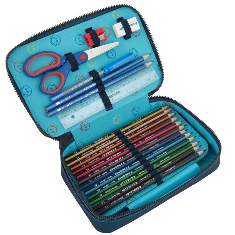 Colorful Animal Print Pencil Case - Durable Polyester Fabric