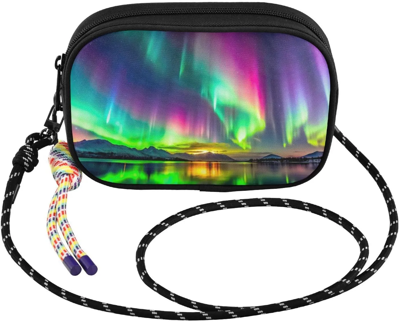 Colorful Aurora Night Sky Crossbody Bag for Women Cell Phone Purses Women's Small Shoulder Handbags Wallet Purse with Strap