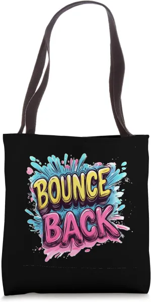 Colorful Bounce Back Emblem Costume Tote Bag