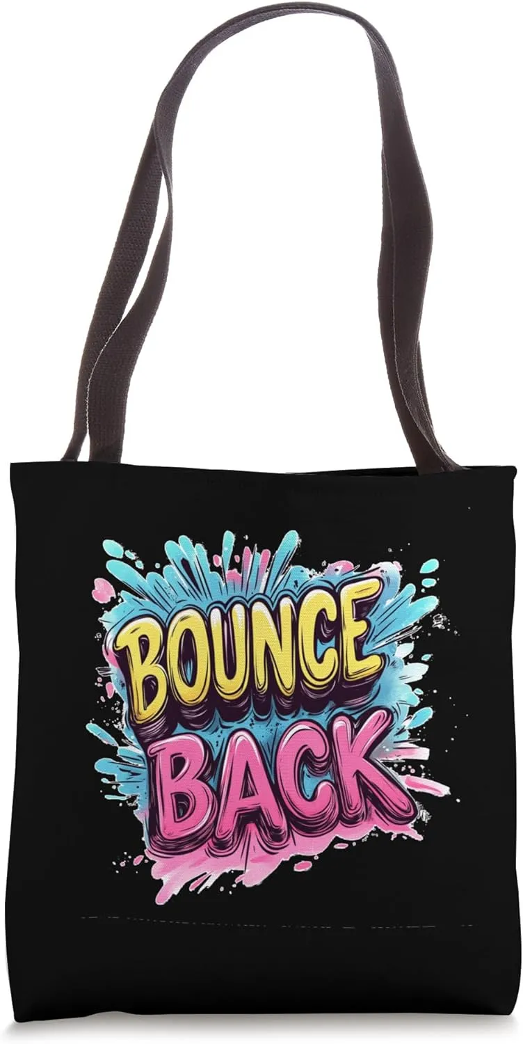 Colorful Bounce Back Emblem Costume Tote Bag