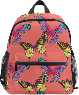 Colorful Butterfly Coral Toddler Backpack for Boy, Preschool BookBag for Girls M 20862015