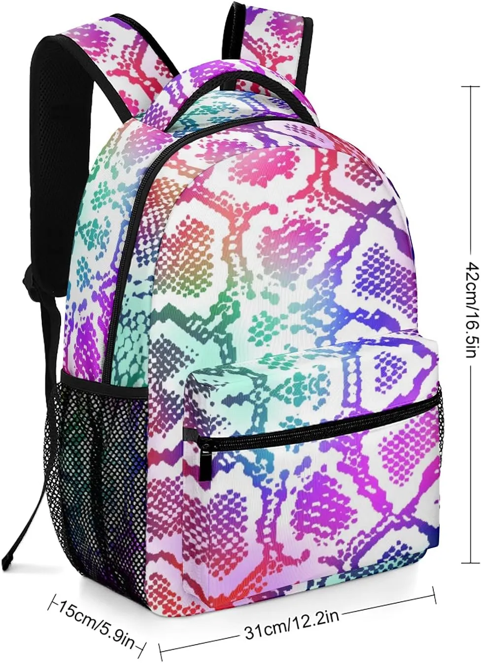 Colorful Lizard Skin Kids Backpack, Student School Bags for Boys & Girls, Bookbags with Adjustable Strapfor Travel