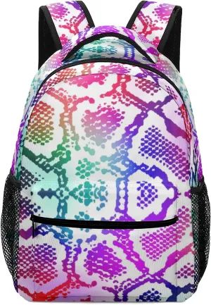 Colorful Lizard Skin Kids Backpack, Student School Bags for Boys & Girls, Bookbags with Adjustable Strapfor Travel
