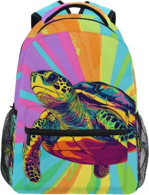 Colorful Turtle School Kids Backpack for Boys Girls Laptop Backpack Lightweight Travel Bag for Women Men