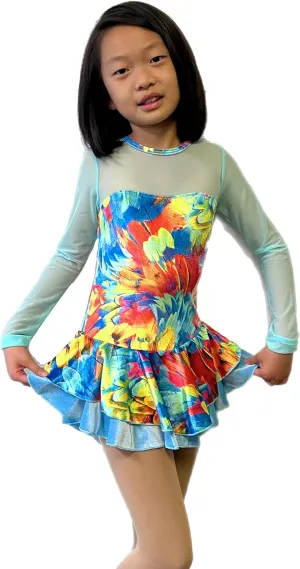 Colorful Velvet Ice Skating Dress
