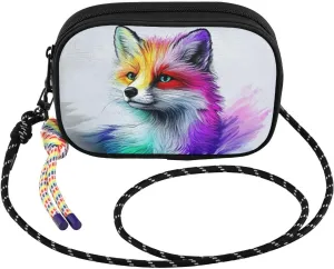 Colors Fox Head Crossbody Bag for Women Cell Phone Purses Women's Small Shoulder Handbags Wallet Purse with Strap
